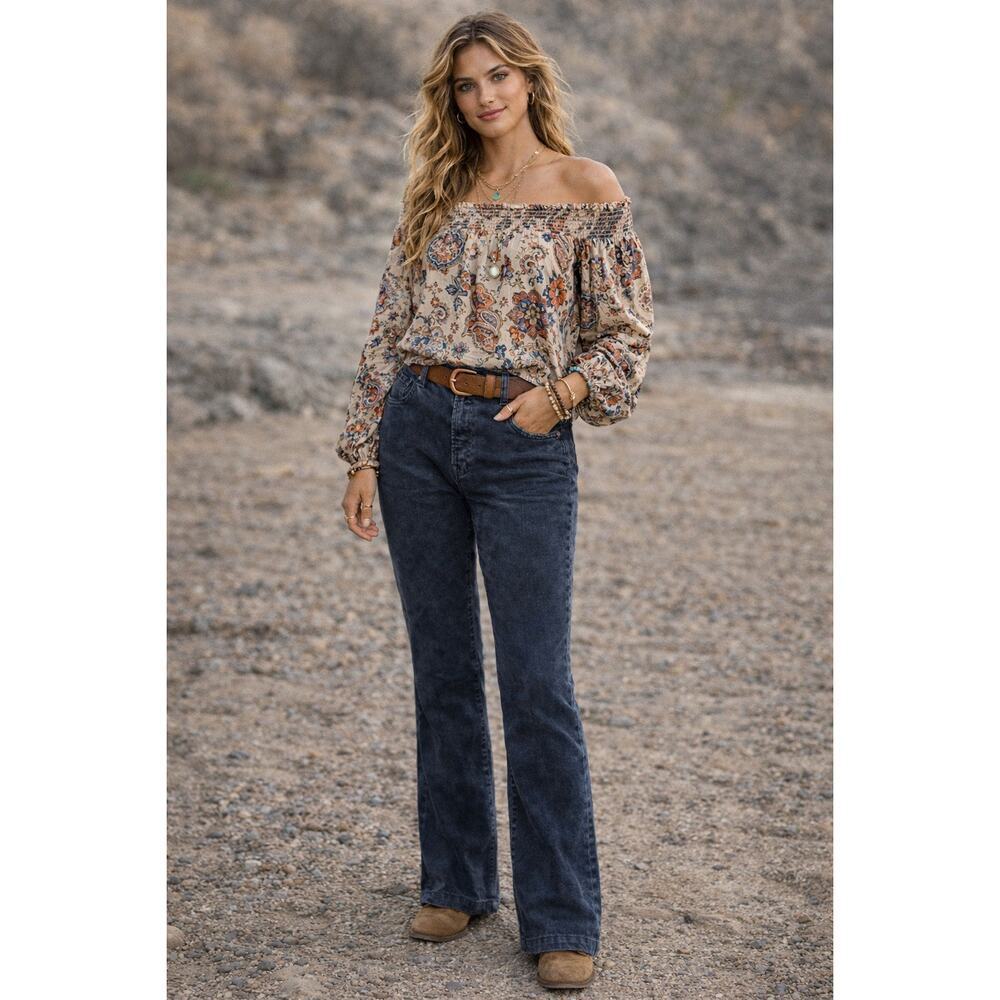 6397 High Waisted Button Fly Corduroy Skinny Jeans Washed Blue Women's Size 26